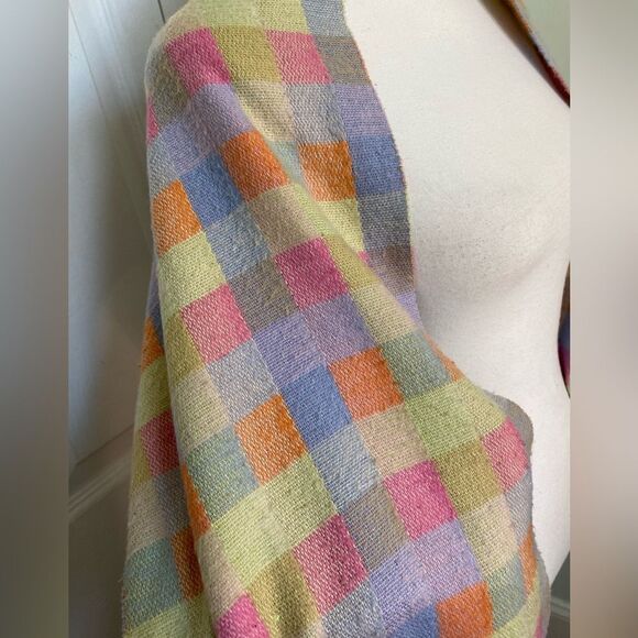 Pastel Colored Checkered Scarf - Picture 2 of 3